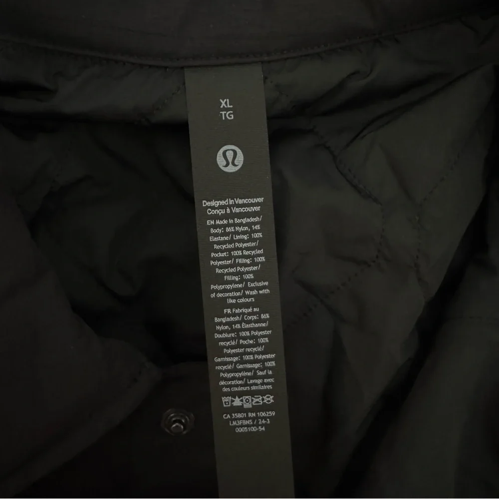 Lululemon Men’s Insulated Coaches Jacket Black XL NWT